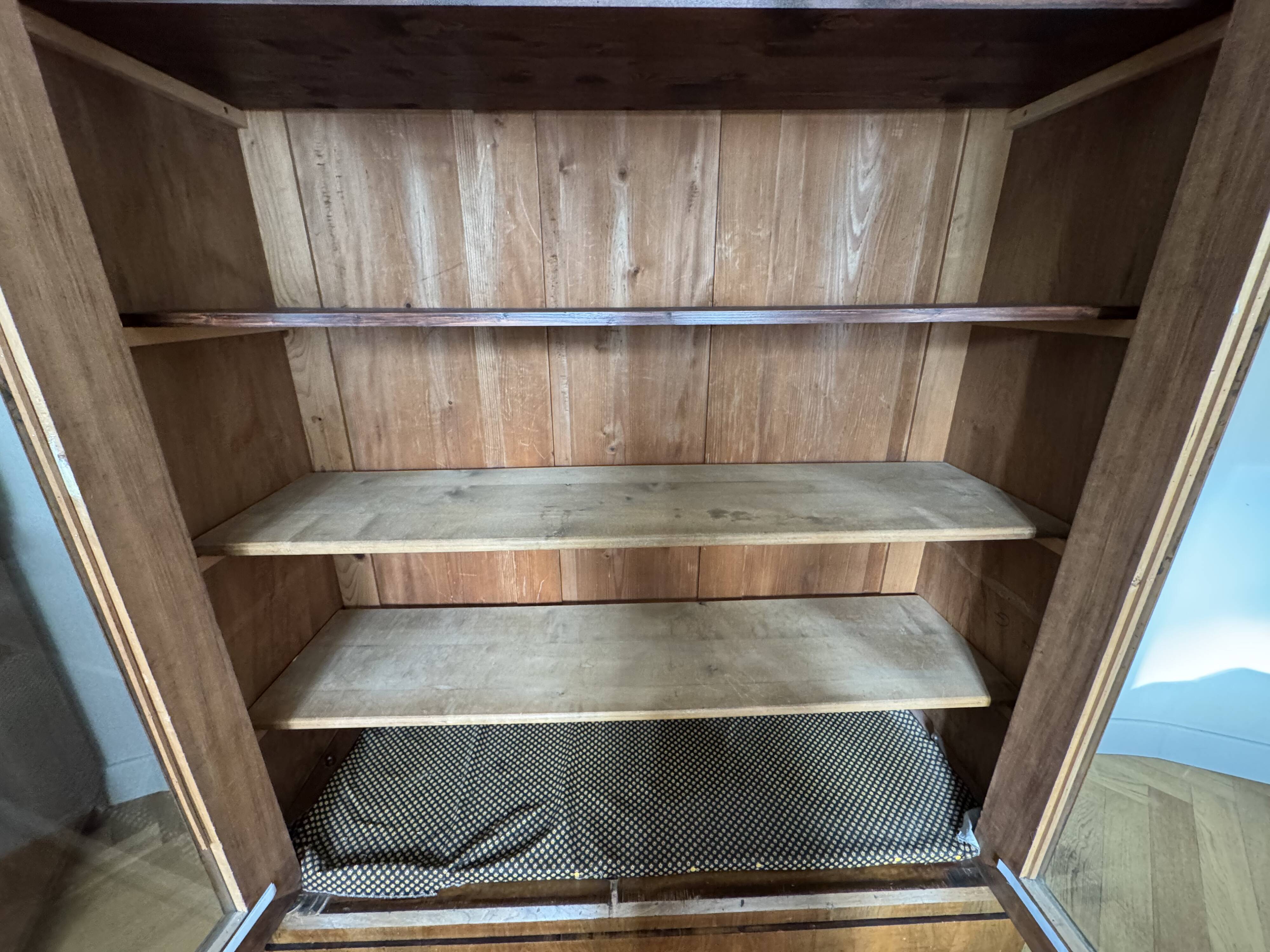 American walnut glass cabinet/bookcase