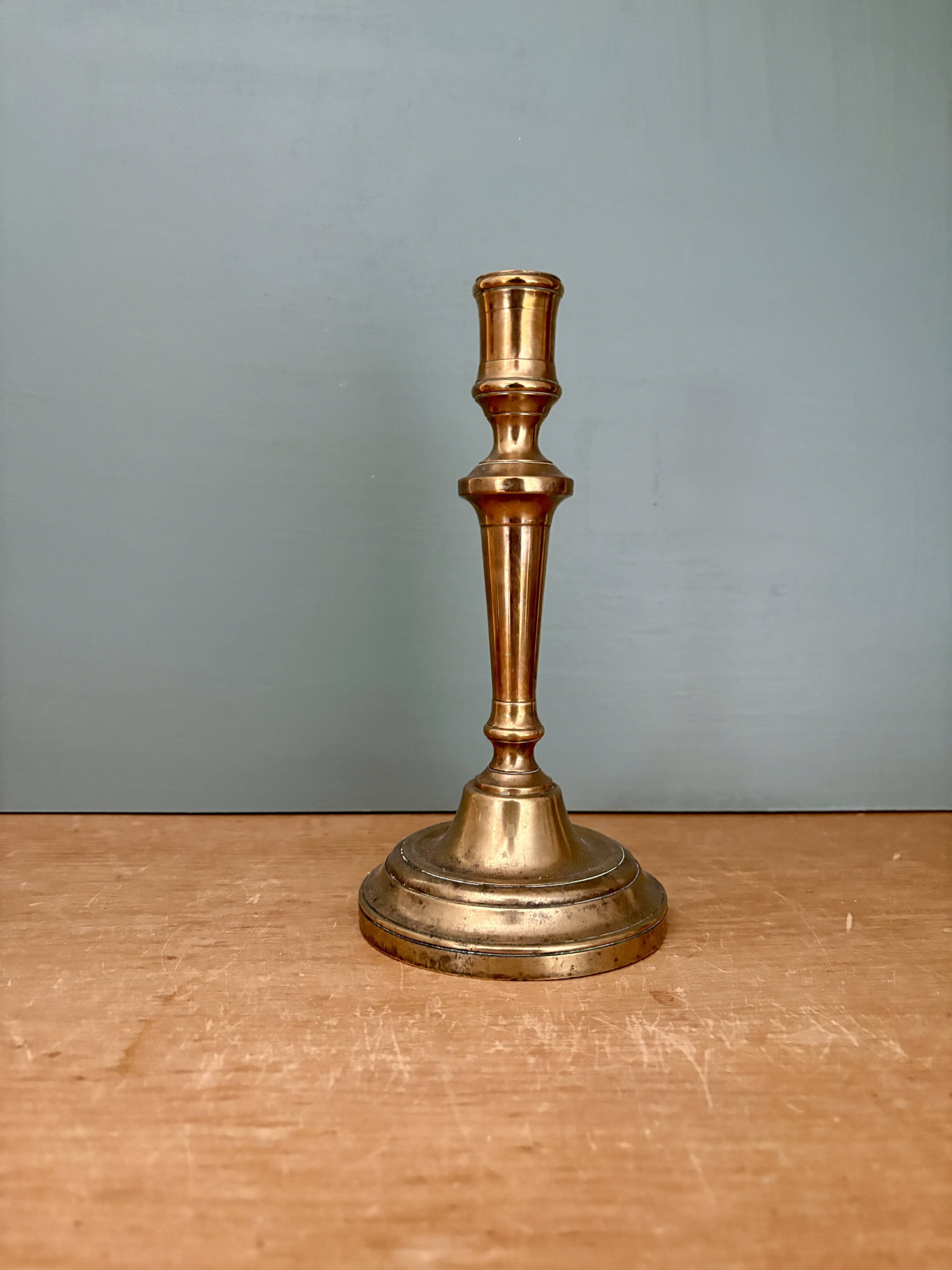 Antique brass candlestick (C1)