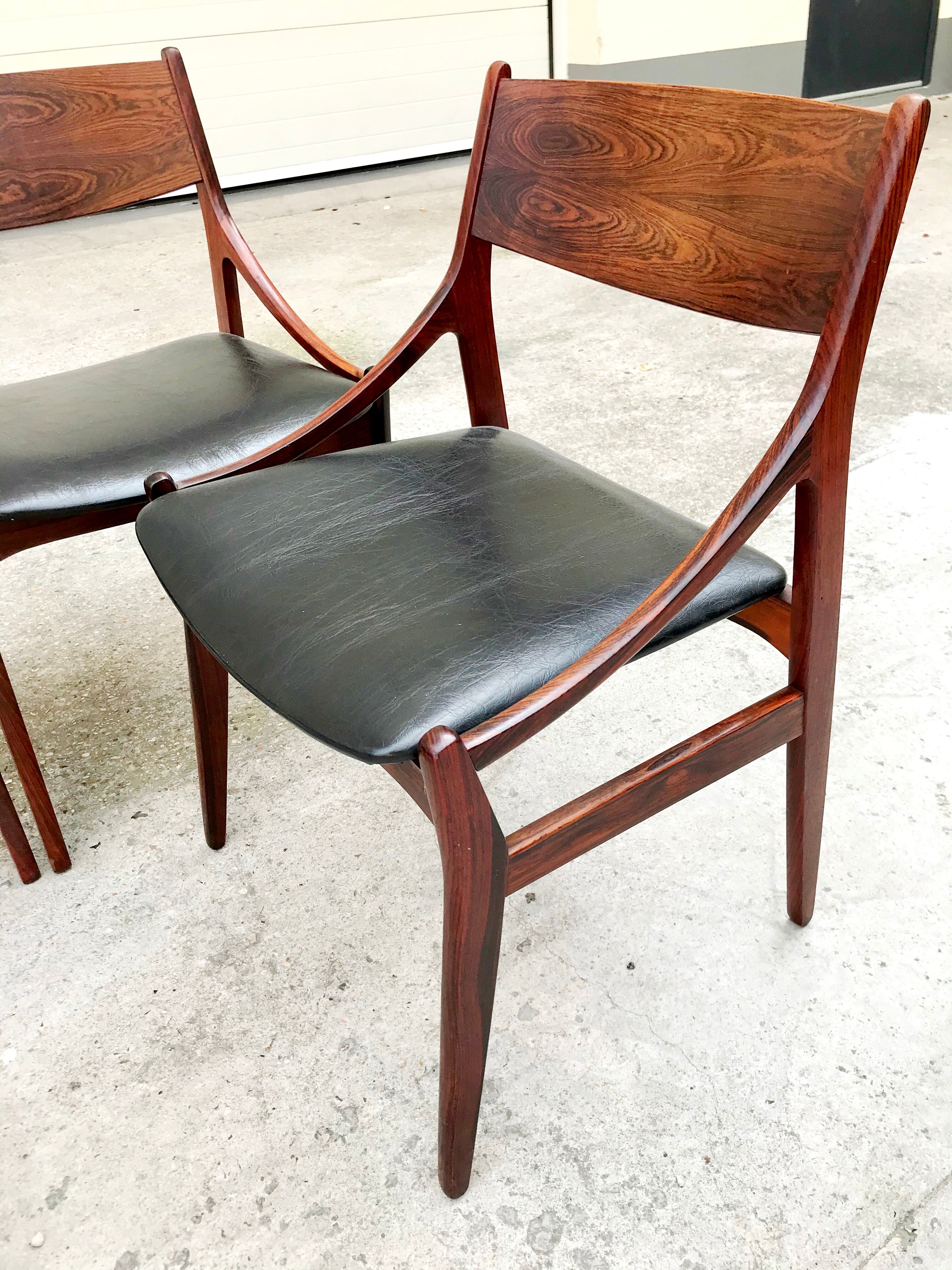 4 chaises en palissandre de Vestervig Eriksen