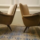 Pairs of armcchairs Danish 50/60s Arno Votteler knoll