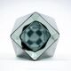 Faceted submerged vase, grey-blue Murano glass – dlg Flavio Poli