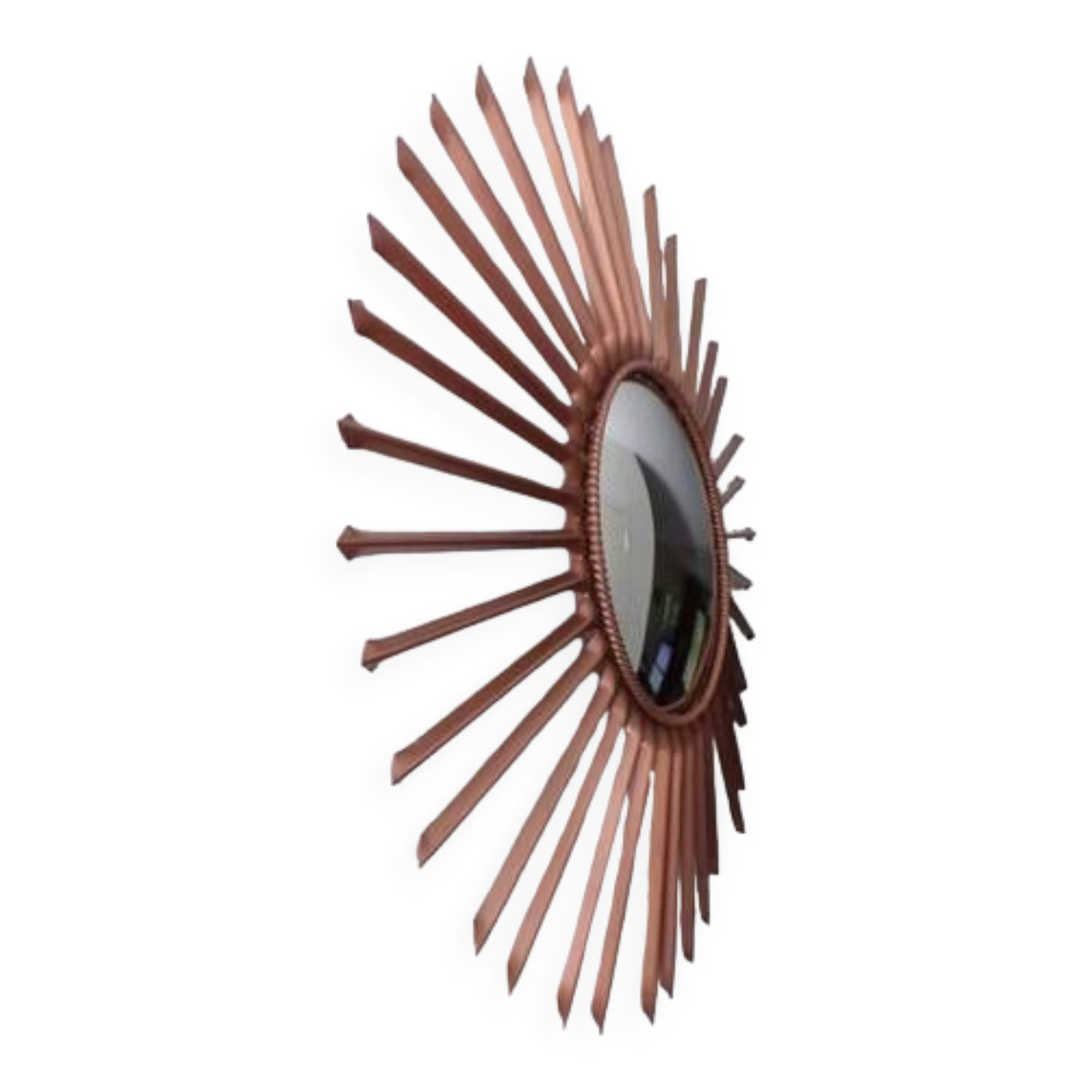 Mirror Chaty Vallauris witch's eye Fleche vintage Copper