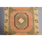 Couloir vintage turc Oushak fait main en laine et coton orange 101x295