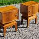 Pair of vintage 50s walnut bedside tables