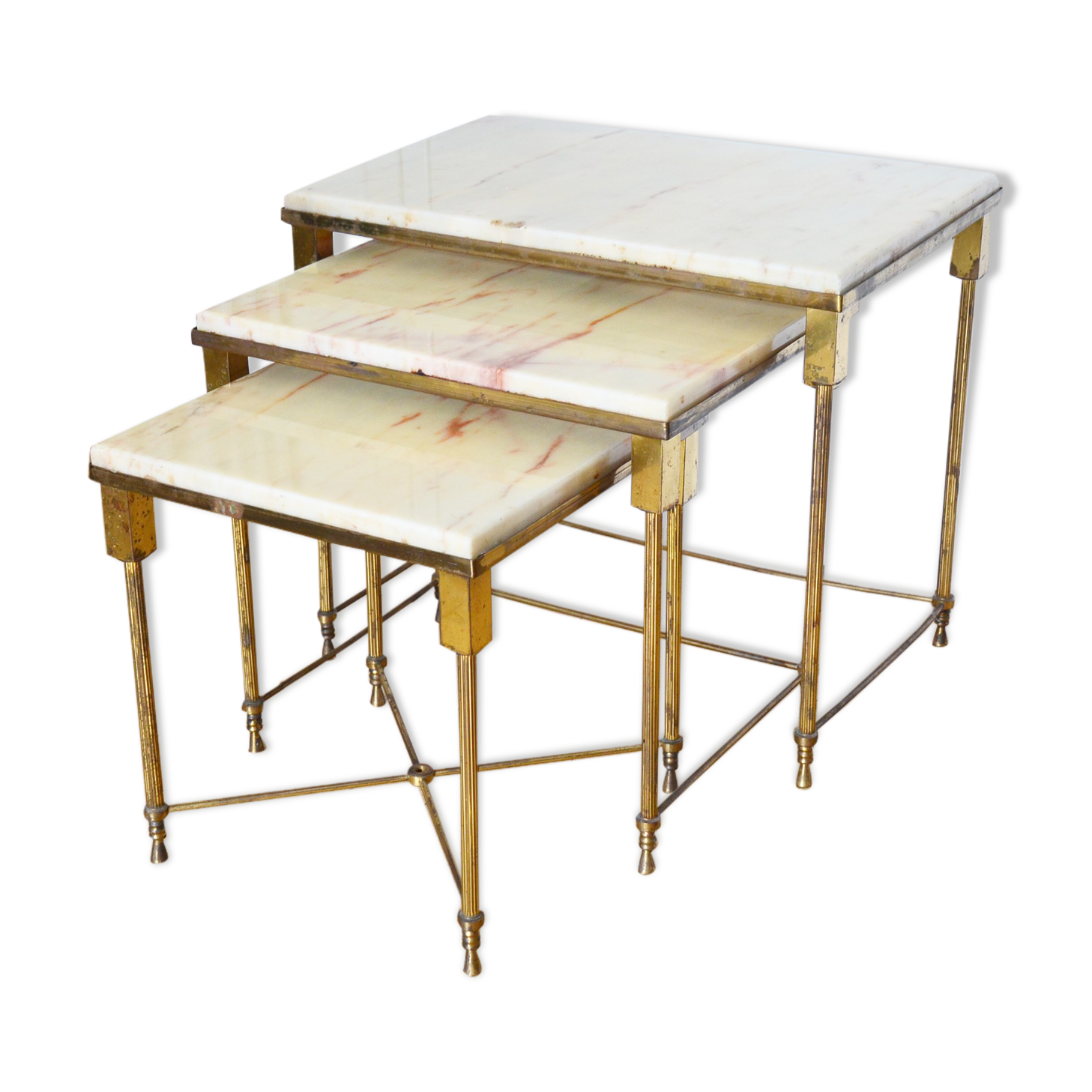 Tables gigognes en marbre vintage