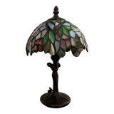 Tiffany lamp with bronze naiad base, 20th century