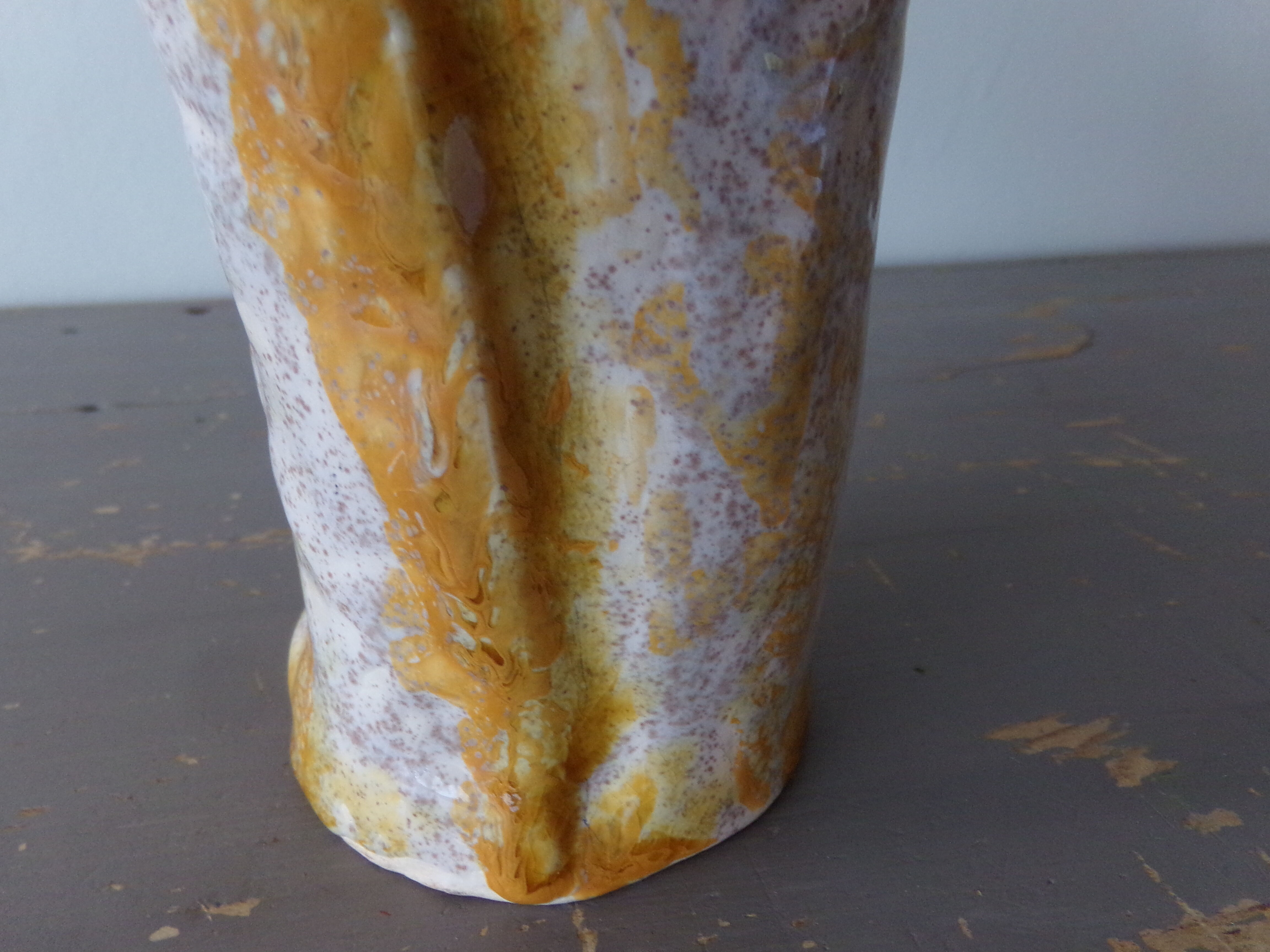Rolled ceramic vase