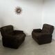 Set of 2 vintage Airborne French design armchairs from the 60s in velvet