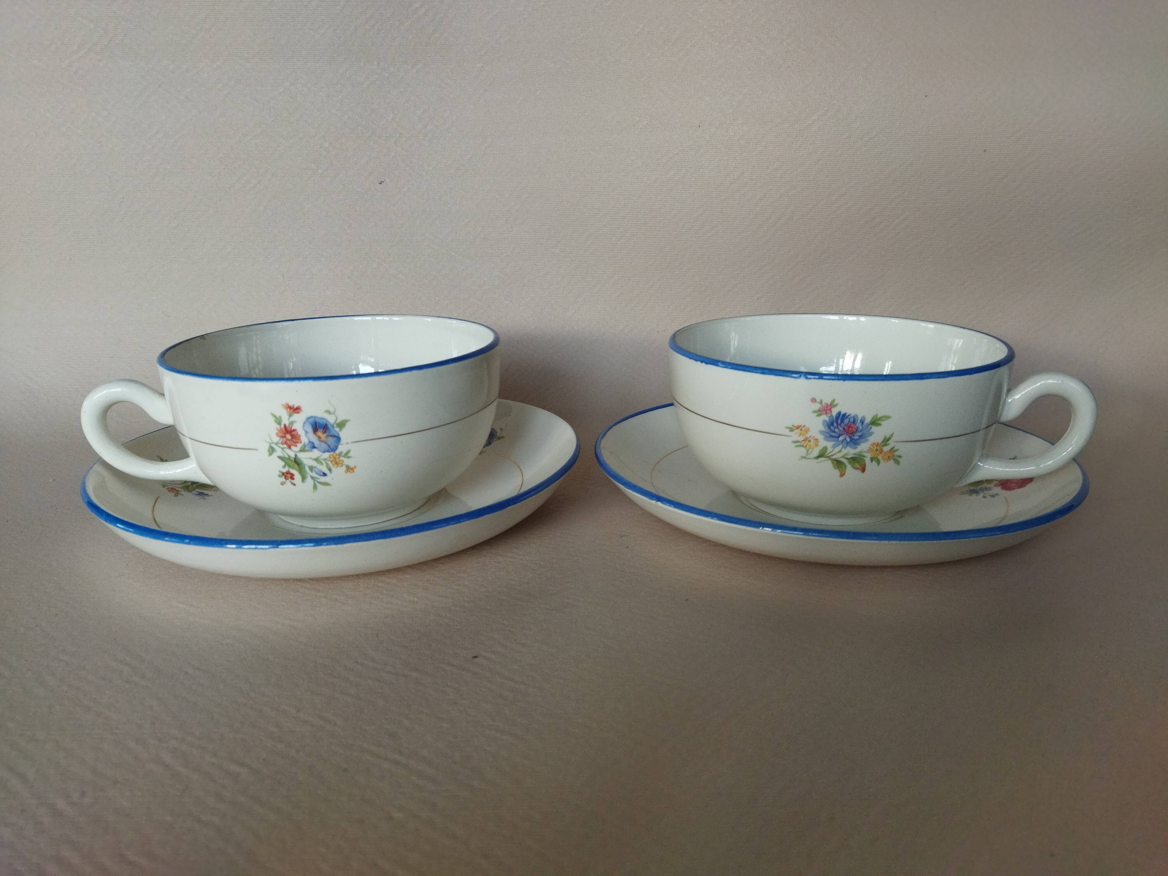 Two Salins earthenware lunch cups