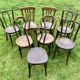 Set of 8 mismatched bistro chairs
