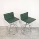 Pair of Dania bar stools in leather by Salvati & Tresoldi for Saporiti.