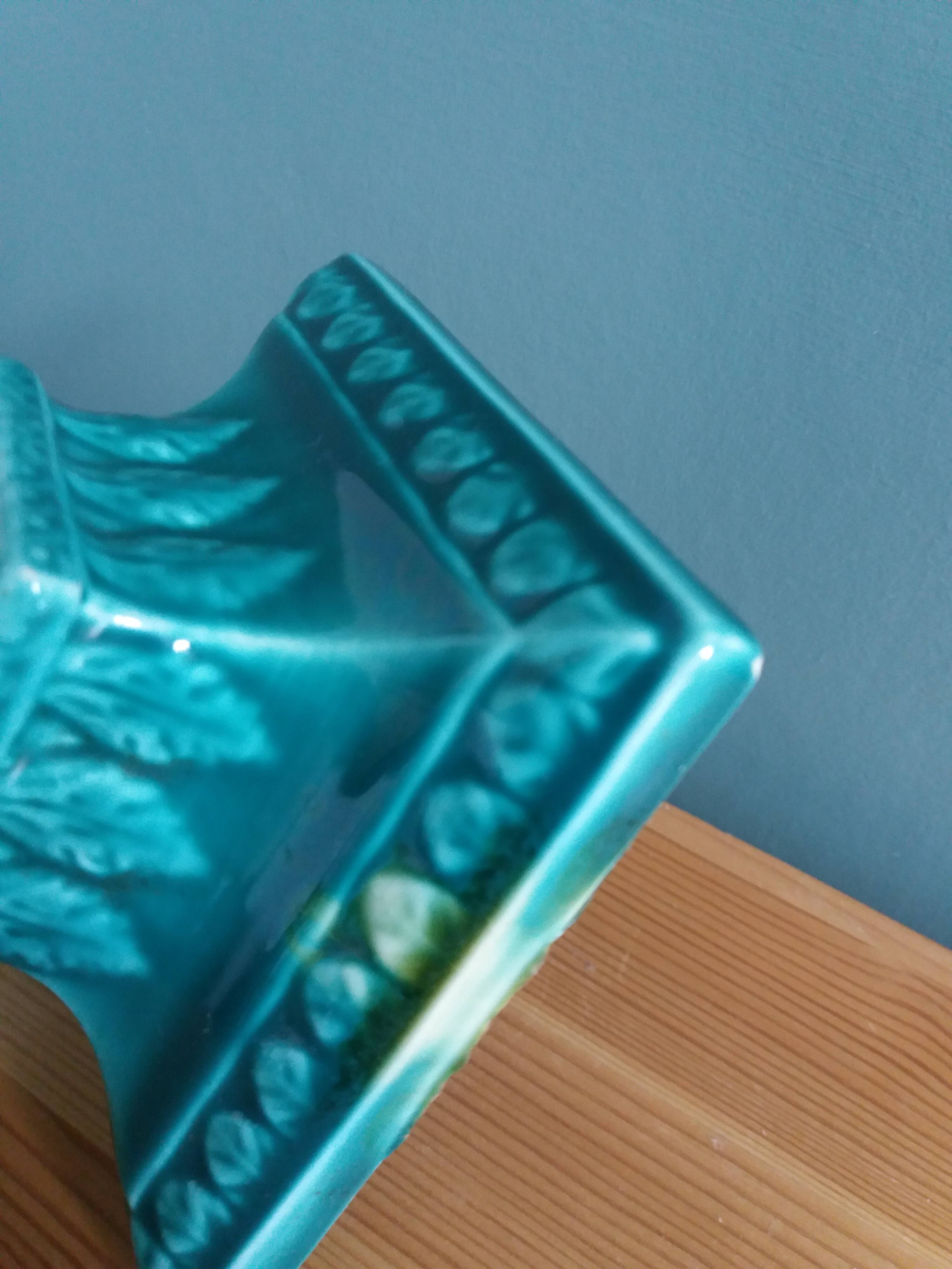 Niderviller emerald green column candle holder