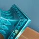 Niderviller emerald green column candle holder