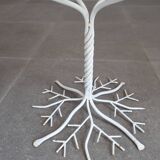 Sculptural Wrought Iron Garden Chairs with Tree Design 1950s Set of 5