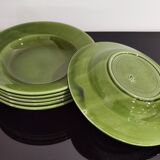 Hollow plates in glazed glazed ceramic green