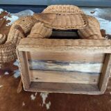 Wicker elephant side table