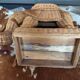Wicker elephant side table