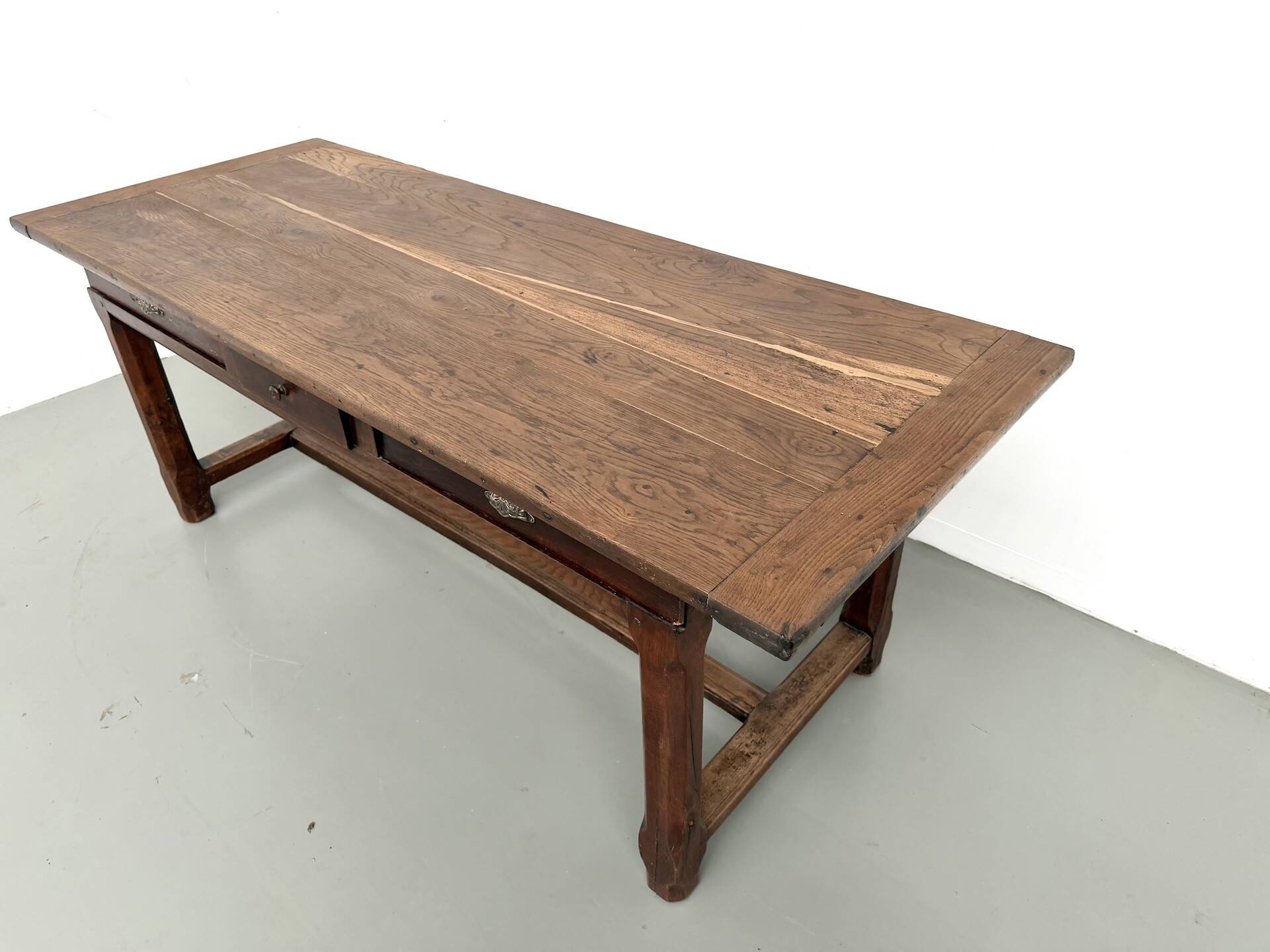 Farmhouse table, solid oak, 20th century.