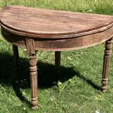 Antique round folding table - stripped - ideal for small spaces