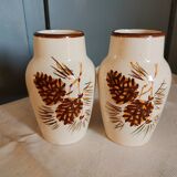 Paire de vases anciens Estampillés LONGCHAMPS - 15 cm