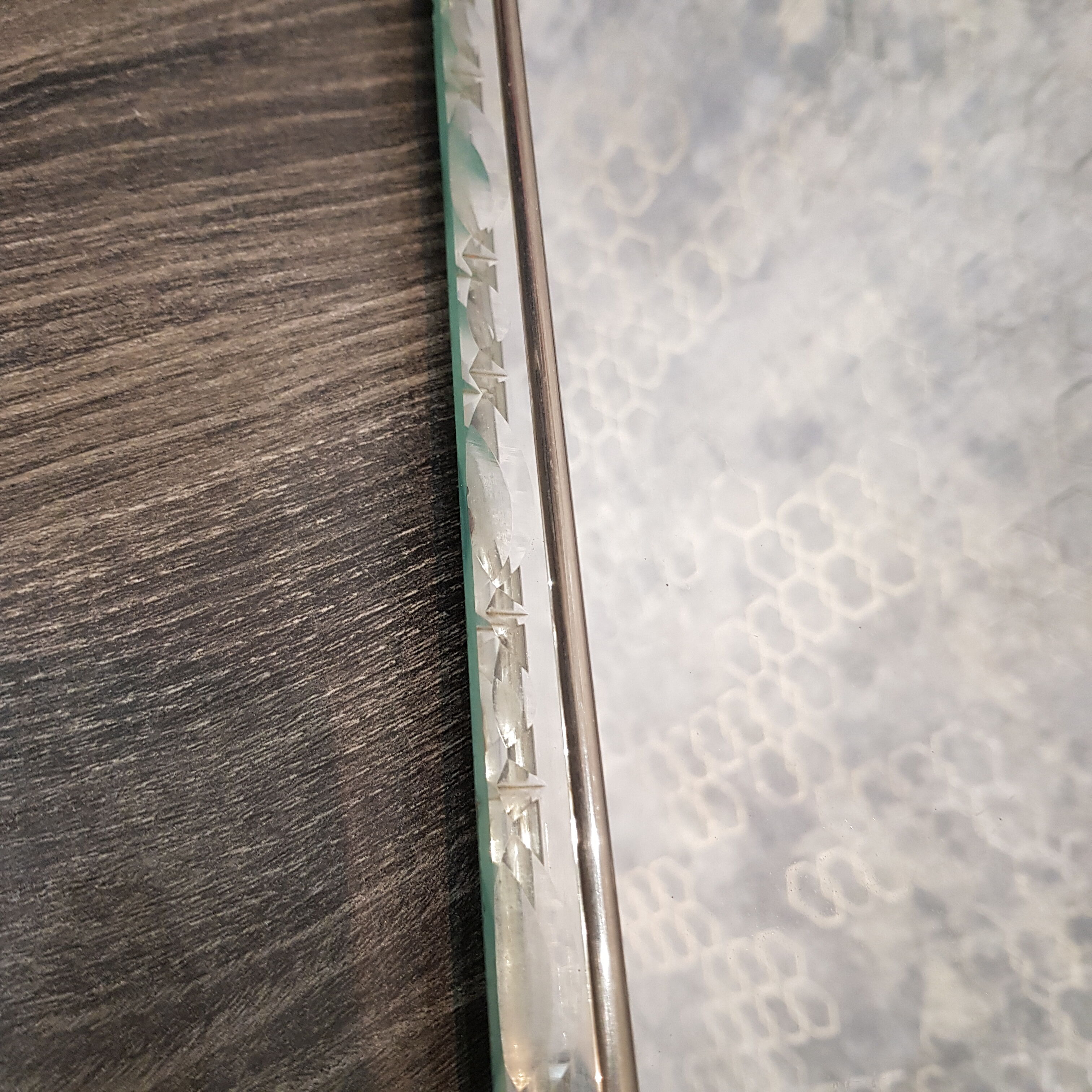 Mirror and metal tray