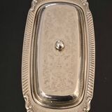 1 stainless steel butter dish and its cup