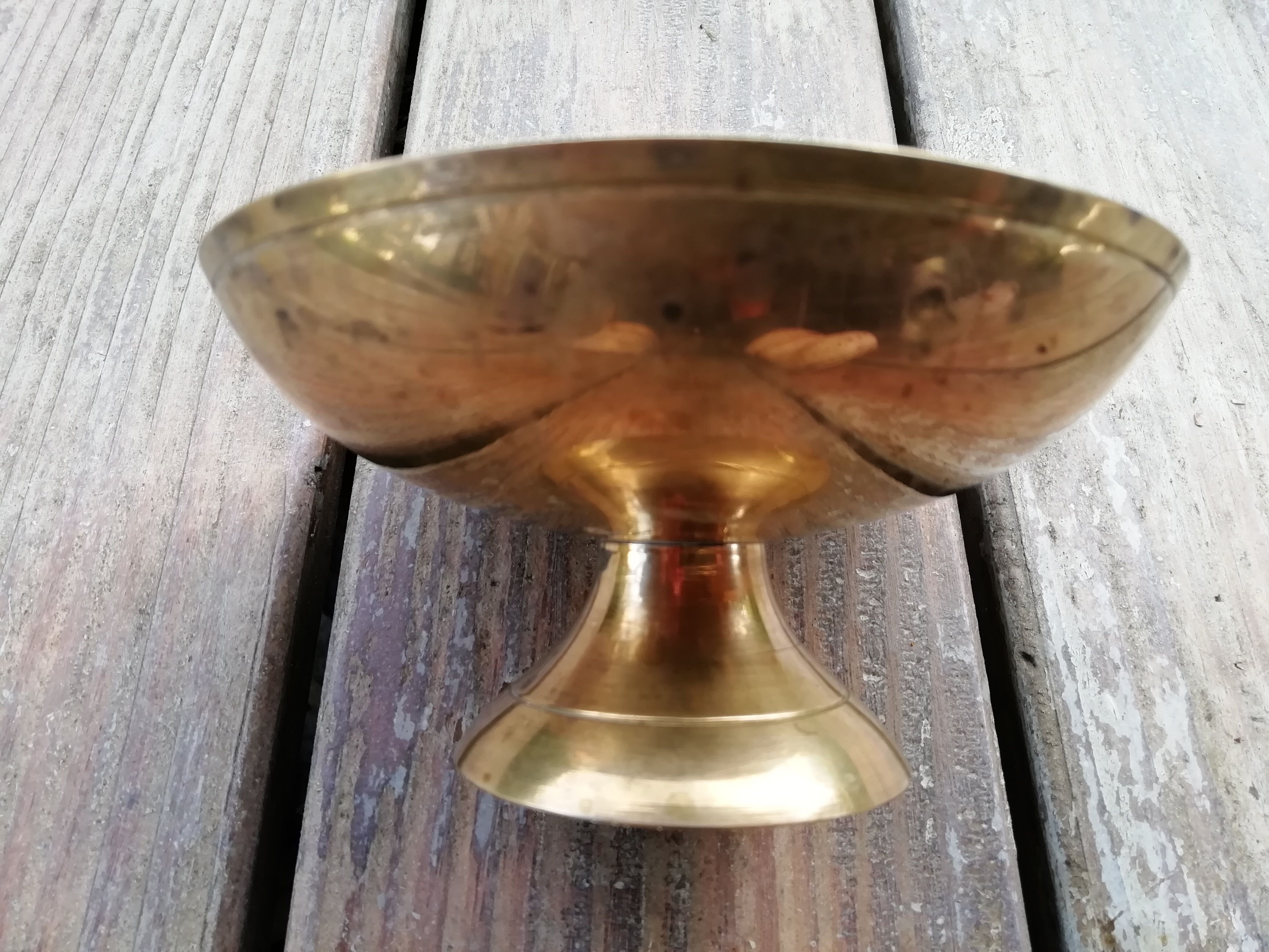 Partitioned brass cup