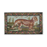 Vintage tiger kilim rug - animal tapestry 6'8" x 9'4"