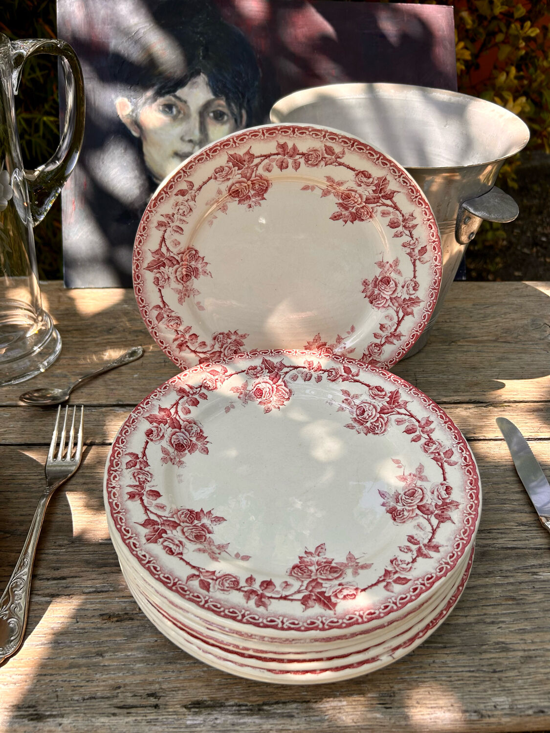 8 flat plates Terre de Fer H.Boulenger