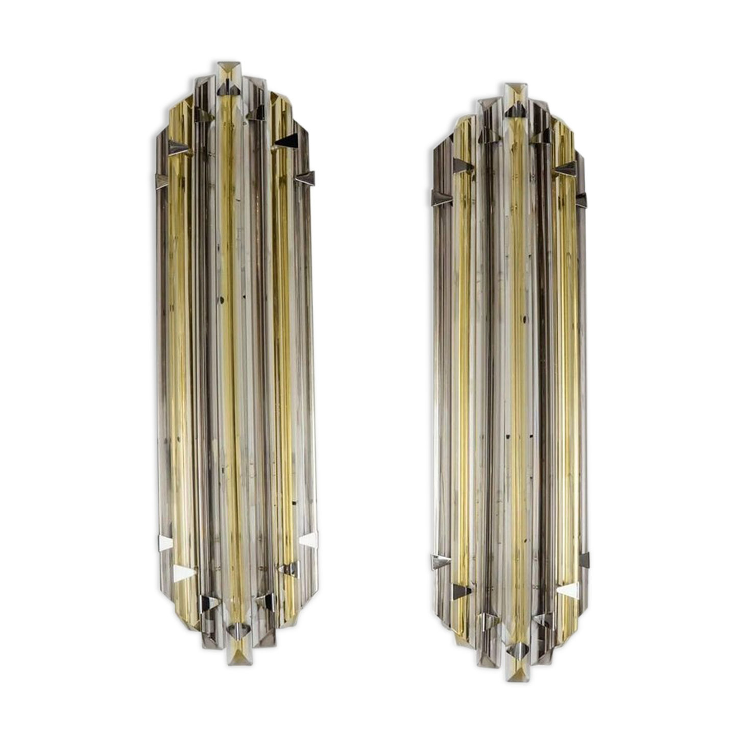 Pair of wall lamps in Murano glass