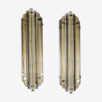 Pair of wall lamps in Murano glass
