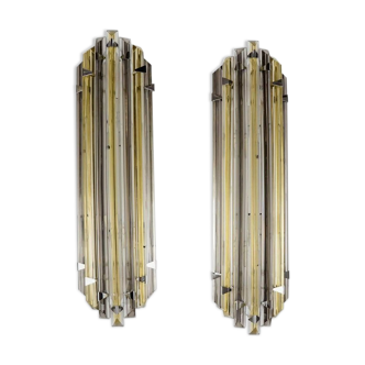 Pair of wall lamps in Murano glass