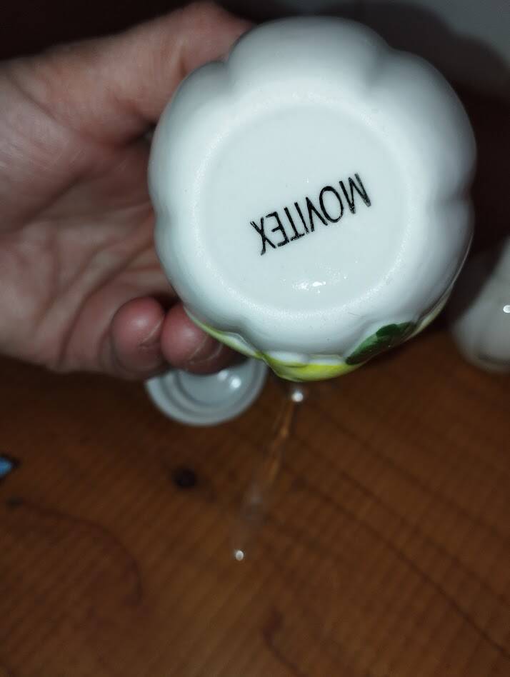 Movilex vintage set with lemons – mustard pot, salt shaker and pepper shaker –