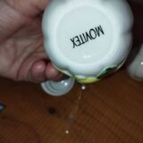 Movilex vintage set with lemons – mustard pot, salt shaker and pepper shaker –