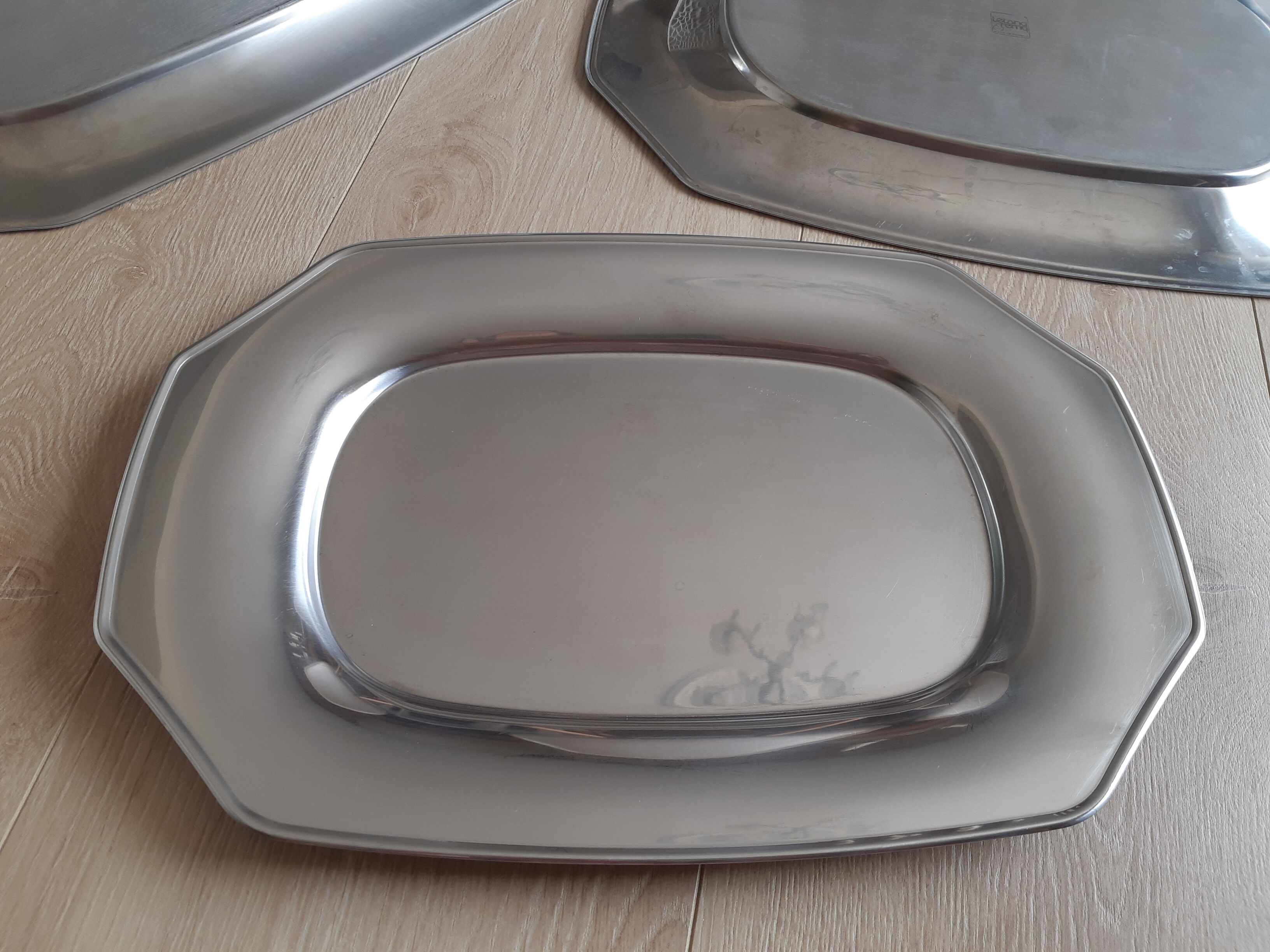 Vintage stainless steel serving dishes, Létang Rémy
