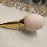 Pink Opaline Glass Brass Sconces Set of 2 1960’s