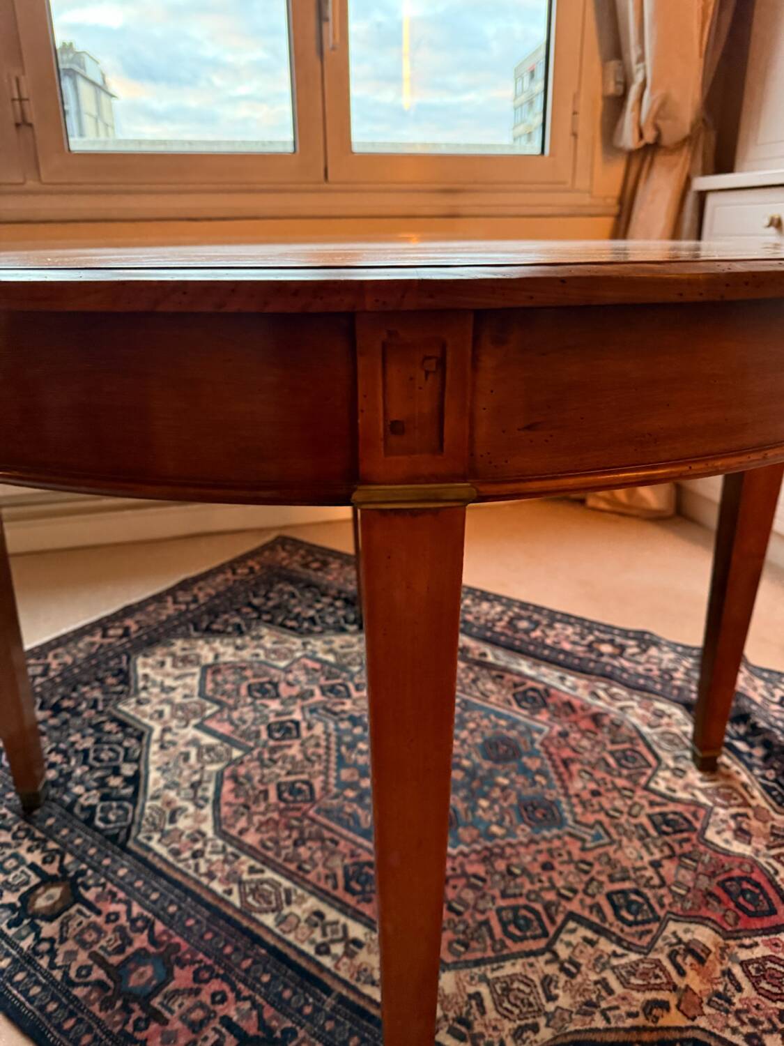 Waxed cherry wood dining table