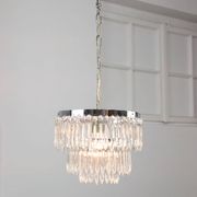 Vintage Italian Crystal & Chrome Chandelier, 1970s