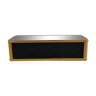 Black opalin glass and gold metal wall shelf 1950