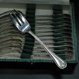 12 silver metal cake forks model louis xv style shell