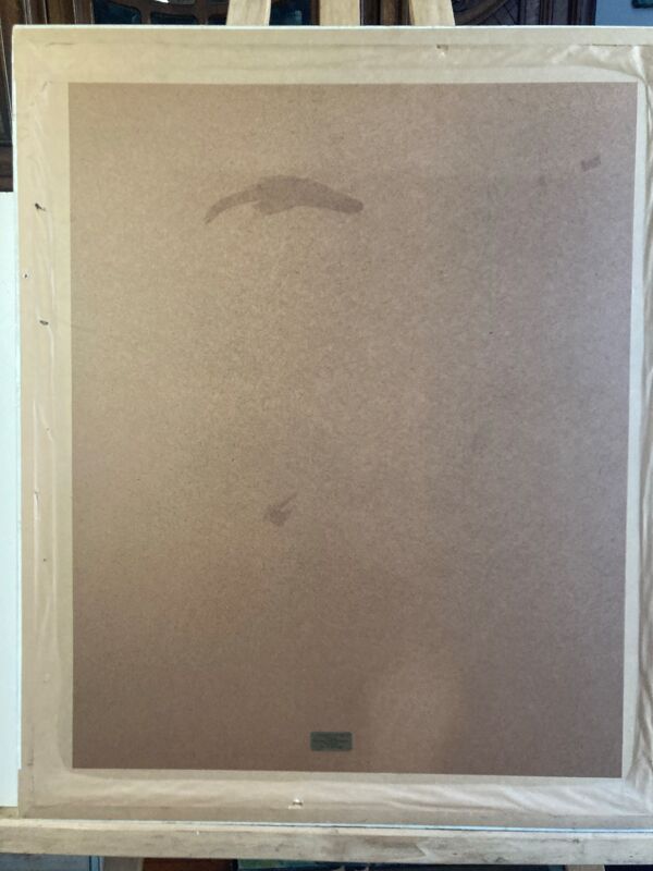 Huile sur toile, Tronc d’olivier signée XXème Brvao (J.G.)