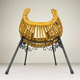 Magazine rack or vintage rattan stand, Italy, 1960s