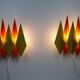 Pair of 2 Danish vintage wall lamps Diamant by Holm Sorensen, 1960s