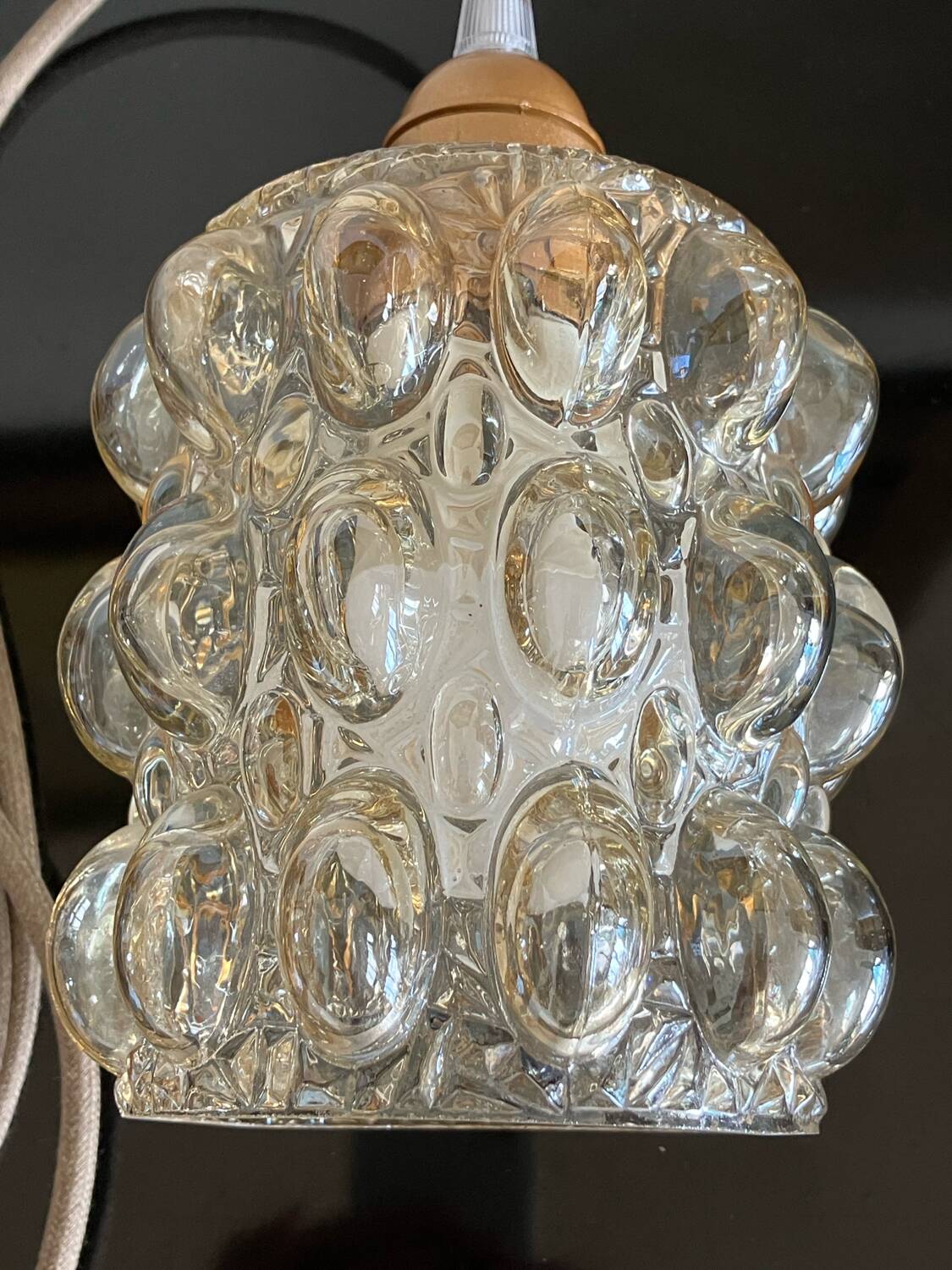 Vintage bubble glass pendant light