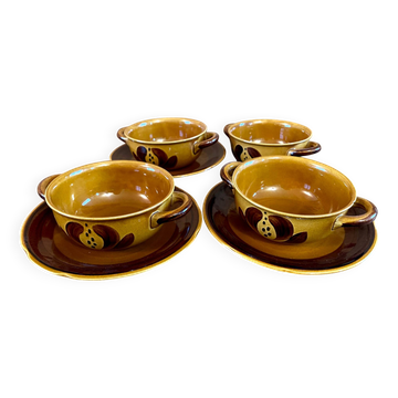 Set of Ochre Villeroy & Boch Soup Bowls and Plates from the Picnic Series