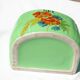 Vintage Ceramic and Wood Salt Box - Rare green color