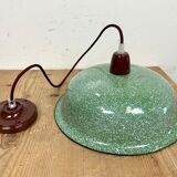 Industrial Factory Green Enamel Ceiling Lamp , 1960s