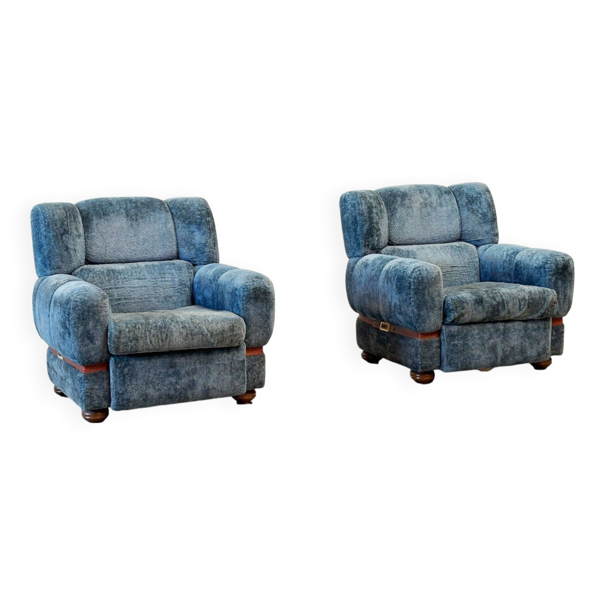 Set of two French lounge chairs