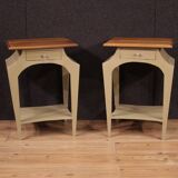 Paire de tables de chevet design peintes des années 80