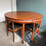 Hans Olsen Roundette teak dining table set, Denmark